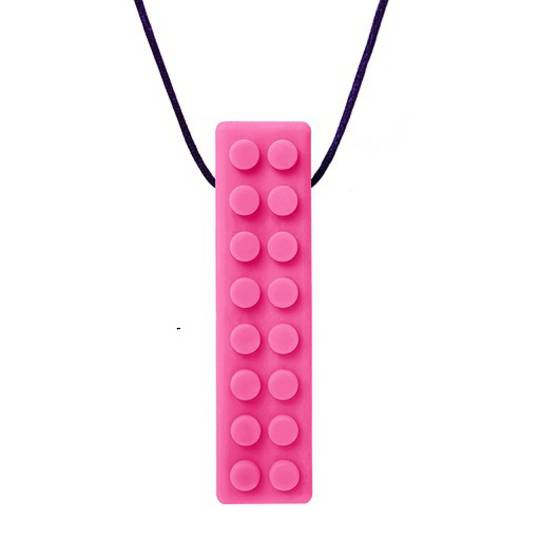 Brick Stick™ Textured Chew Necklace (Hot Pink) Medium